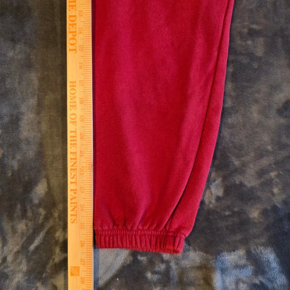 True Religion Super T Contrast Stitch Fleece Joggers Red Mens Medium Sweatpants